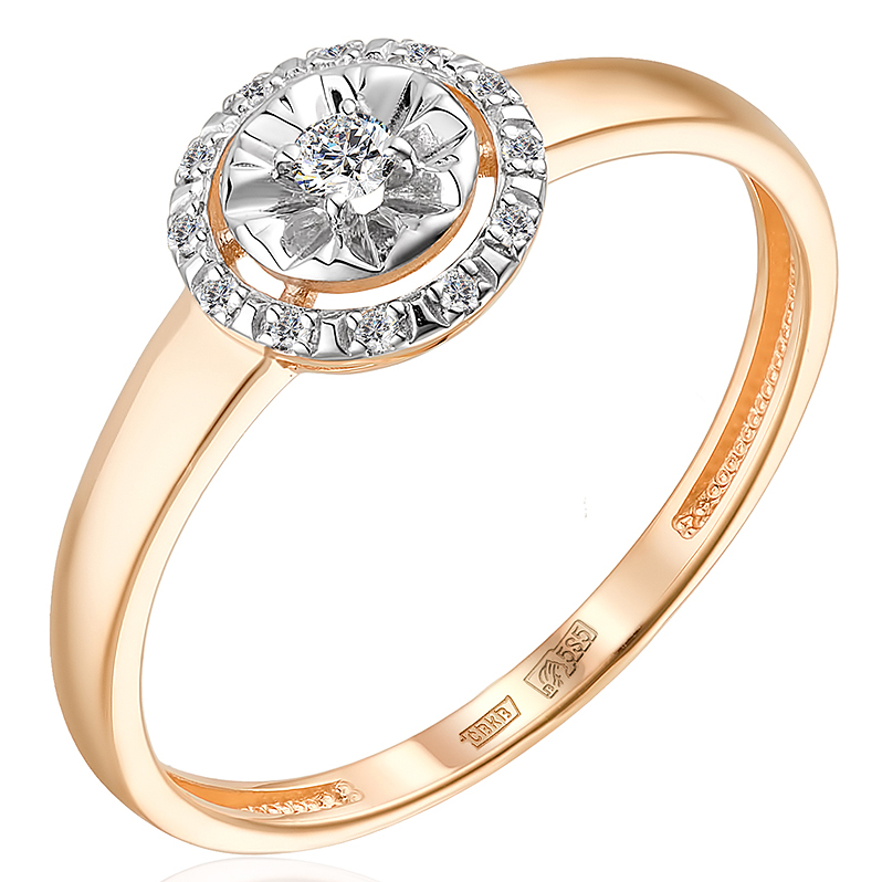 Кольцо, золото, бриллиант, 1-11-1032-101